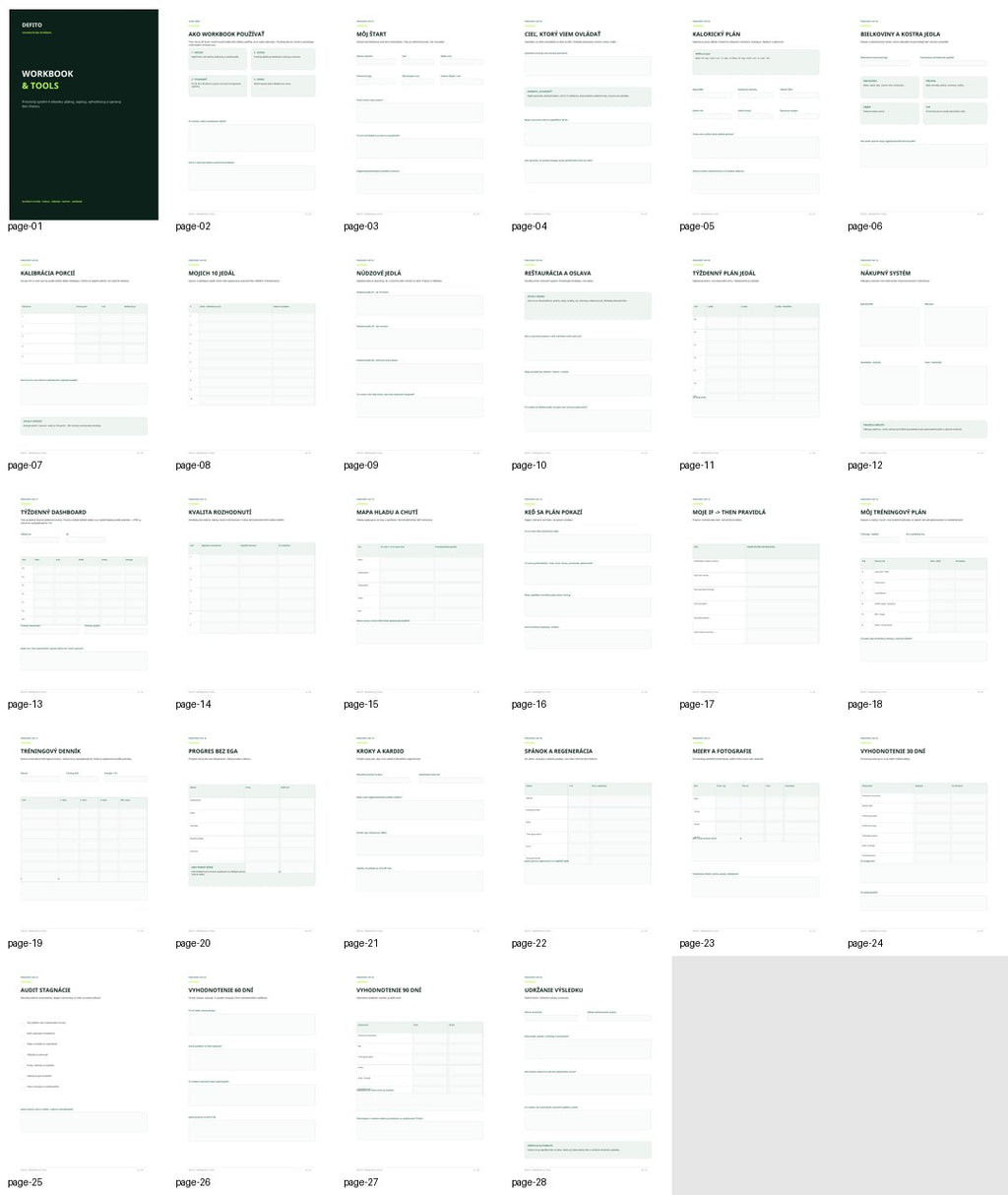 Ukážky strán z DEFITO workbooku